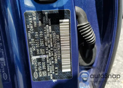 2017 Genesis G80 Base from USA, damaged, VIN KMHGN4JE2HU205997